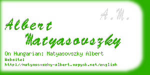 albert matyasovszky business card
